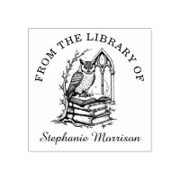 Fantasy Owl Library Ex Libris Buchzeichen Briefmar