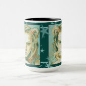 Fantasy Pagan Tattooed Woman Portrait Tasse (Zentrum)