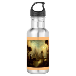 Fantasy Painting 8 - Pferderennfahrer Edelstahlflasche