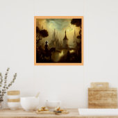 Fantasy Painting 8 - Pferderennfahrer Poster (Küche)