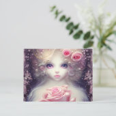 Fantasy Painting a SciFi Fuffly Baby Cat Postkarte (Stehend Vorderseite)