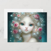 Fantasy Painting a White Fuffy Baby Cat Postkarte (Vorne/Hinten)