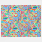Fantasy Paisley Ornaments Nahtloses Muster 2 Fleecedecke (Vorderseite (Horizontal))