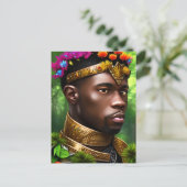 Fantasy Paladin Black Men Portrait Postkarte (Stehend Vorderseite)