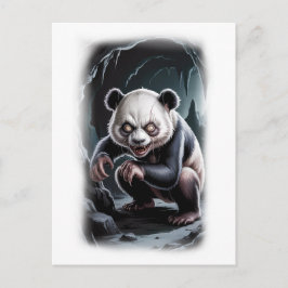 Fantasy-Panda-Parodie-Filmfigur auf Weiß Feiertagspostkarte