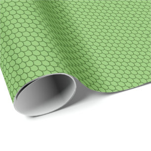 FANTASY PARTY, GREEN DRAGON SCALES PATTERN Neuheit Geschenkpapier