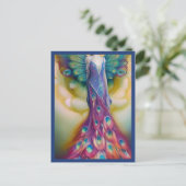 Fantasy Peacock Wedding Dress Fairytale Forest Postkarte (Stehend Vorderseite)