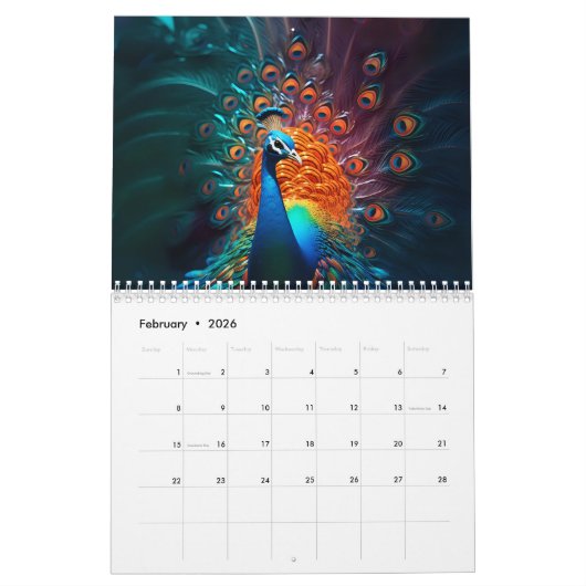Fantasy Peacocks Kalender (Feb 2026)