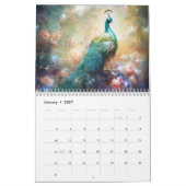 Fantasy-Pfauen im abstrakten Stil Kalender (Jan 2027)