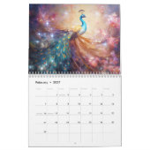 Fantasy-Pfauen im abstrakten Stil Kalender (Feb 2027)