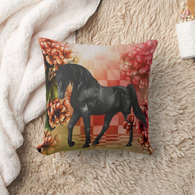Fantasy Pferd und Blume Kissen (Decke)