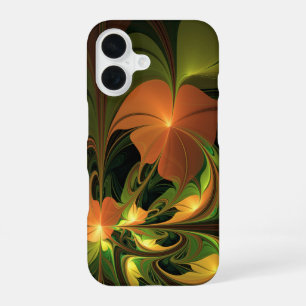 Fantasy-Pflanze Abstrakt Grün Rost Braun Fraktal iPhone 16 Hülle