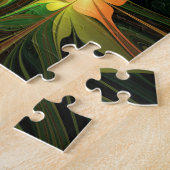Fantasy-Pflanze abstrakt grün rostbraun Fraktal Puzzle (Seite)