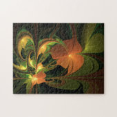 Fantasy-Pflanze abstrakt grün rostbraun Fraktal Puzzle (Horizontal)