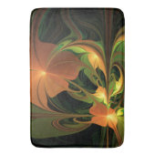 Fantasy-Pflanze Abstrakt Grünes Rost-Braun-Fraktal Badematte (Vorderseite Vertikal)