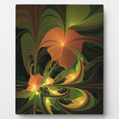 Fantasy-Pflanze Abstrakt Grünes Rost-Braun-Fraktal Fotoplatte (Vorderseite)