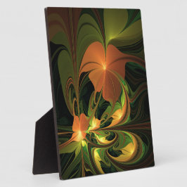 Fantasy-Pflanze Abstrakt Grünes Rost-Braun-Fraktal Fotoplatte