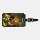 Fantasy-Pflanze Abstrakt Grünes Rost-Braun-Fraktal Gepäckanhänger (Vorderseite horizontal)