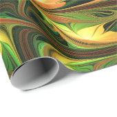 Fantasy-Pflanze Abstrakt Grünes Rost-Braun-Fraktal Geschenkpapier (Rolleneckpunkt)