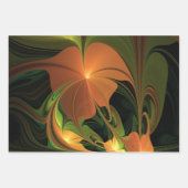 Fantasy-Pflanze Abstrakt Grünes Rost-Braun-Fraktal Geschenkpapier Set (Vorderseite 2)