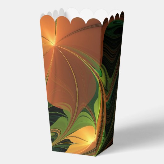 Fantasy-Pflanze Abstrakt Grünes Rost-Braun-Fraktal Geschenkschachtel (Vorderseite)