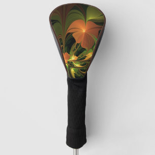 Fantasy-Pflanze Abstrakt Grünes Rost-Braun-Fraktal Golf Headcover