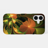 Fantasy-Pflanze Abstrakt Grünes Rost-Braun-Fraktal iPhone 16 Hülle (Rückseite (Horizontal))