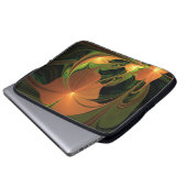 Fantasy-Pflanze Abstrakt Grünes Rost-Braun-Fraktal Laptopschutzhülle (Vorne Knopf)