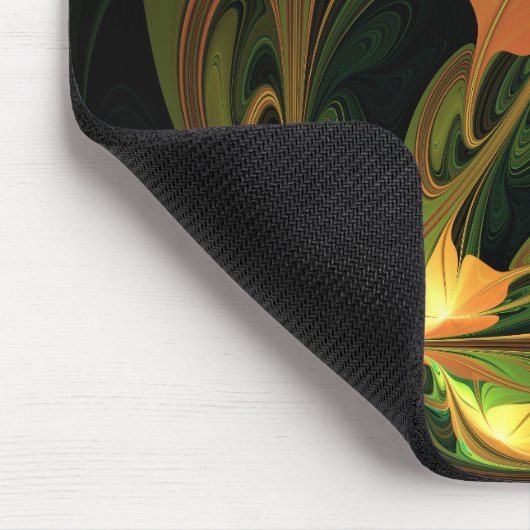 Fantasy-Pflanze Abstrakt Grünes Rost-Braun-Fraktal Mousepad (Ecke)