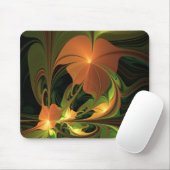 Fantasy-Pflanze Abstrakt Grünes Rost-Braun-Fraktal Mousepad (Mit Mouse)
