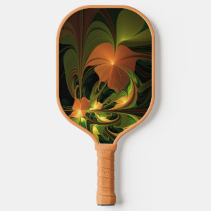 Fantasy-Pflanze Abstrakt Grünes Rost-Braun-Fraktal Pickleball Schläger