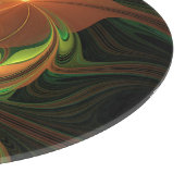 Fantasy-Pflanze Abstrakt Grünes Rost-Braun-Fraktal Schneidebrett (Ecke)