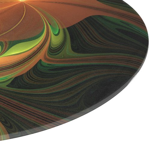 Fantasy-Pflanze Abstrakt Grünes Rost-Braun-Fraktal Schneidebrett (Ecke)