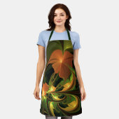 Fantasy-Pflanze Abstrakt Grünes Rost-Braun-Fraktal Schürze (Getragen)