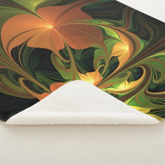 Fantasy-Pflanze Abstrakt Grünes Rost-Braun-Fraktal Sherpadecke (3/4)