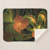 Fantasy-Pflanze Abstrakt Grünes Rost-Braun-Fraktal Sherpadecke (Vorderseite (Horizontal))