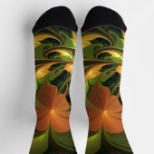 Fantasy-Pflanze Abstrakt Grünes Rost-Braun-Fraktal Socken (Oben)