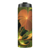 Fantasy-Pflanze Abstrakt Grünes Rost-Braun-Fraktal Thermosbecher (Vorderseite)