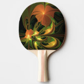 Fantasy-Pflanze Abstrakt Grünes Rost-Braun-Fraktal Tischtennis Schläger (Rückseite)