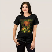 Fantasy-Pflanze Abstrakt Grünes Rost-Braun-Fraktal Tri-Blend Shirt (Vorderseite voll)