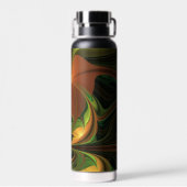 Fantasy-Pflanze Abstrakt Grünes Rost-Braun-Fraktal Trinkflasche (Rückseite)
