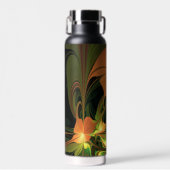 Fantasy-Pflanze Abstrakt Grünes Rost-Braun-Fraktal Trinkflasche (Vorne)