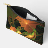 Fantasy-Pflanze Abstrakt Grünes Rost-Braun-Fraktal Zubehörtasche (Offen)