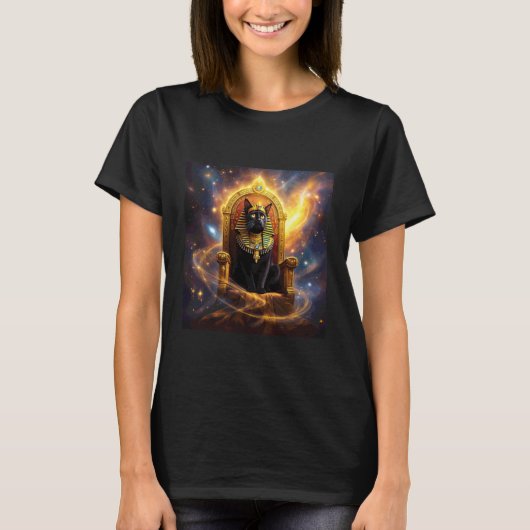 Fantasy-Pharao-Regal-Katze T-Shirt (Vorderseite)