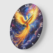 Fantasy Phoenix Stars Space Große Wanduhr (Winkel)