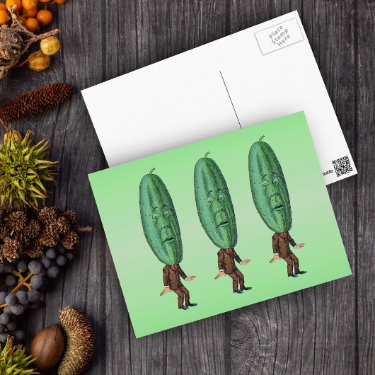 Fantasy Pickle Man Brown Anzug Postkarte