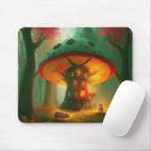 Fantasy-Pilzbaumhaus mit Schweinen Mousepad (Mit Mouse)