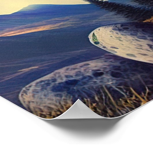 Fantasy-Pilzhaus Poster (Ecke)