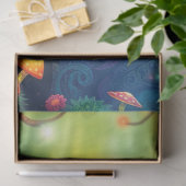 Fantasy-Pilzwald Bunte Katze Seidenpapier (Geschenk)