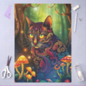 Fantasy-Pilzwald Bunte Katze Seidenpapier (Basteln)